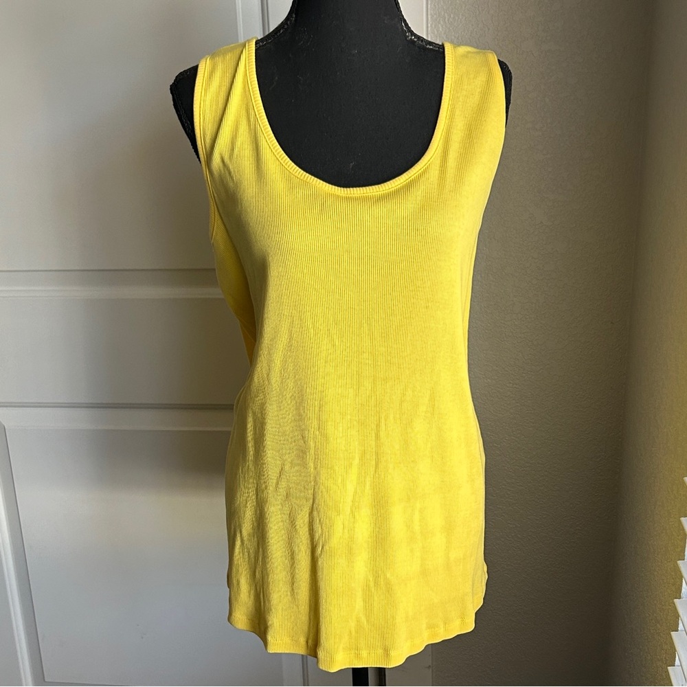 Woman Within Sunny Ribbed Tank Top - Picture 2 of 4